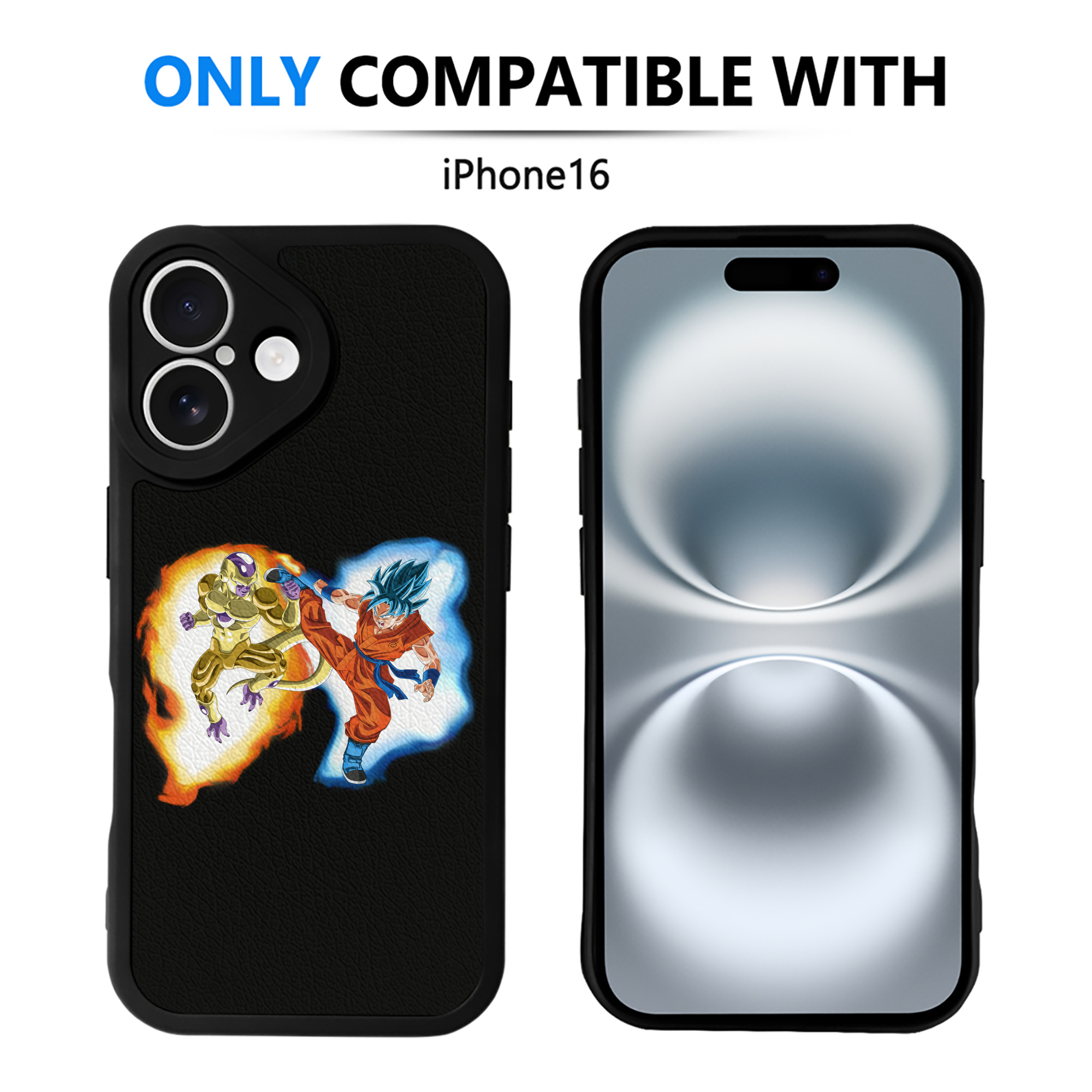 （画像用） ドラゴンボール フリーザ DRAGON BALL Frieza 【iPhone 16シリーズ対応】シリコンスマホケース（レザー調） 材質：シリコン